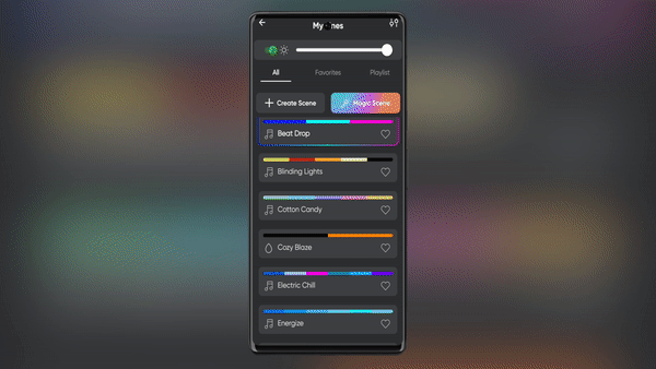 Find Nanoleaf Rhythm Music Visualizer feature on the Nanoleaf Mobile App