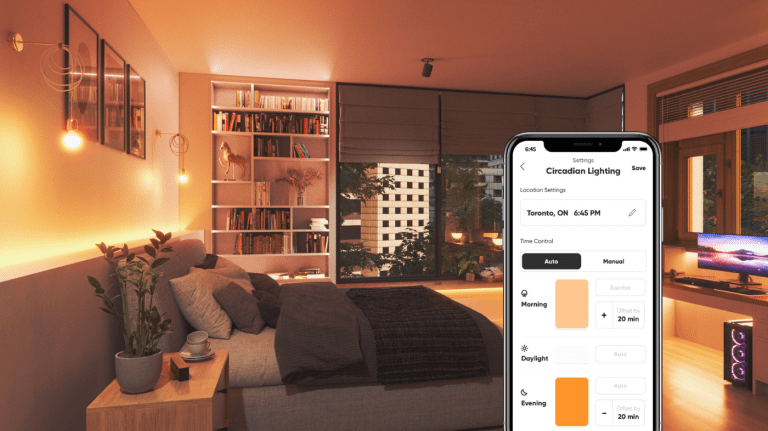 Nanoleaf essentials with circadian lighting in positive space